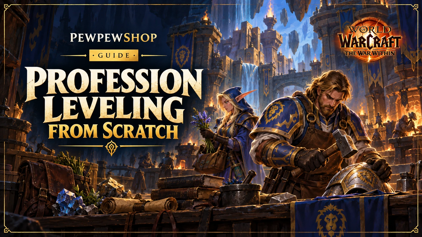 WoW Profession Leveling From Scratch in The War Within: The Cheapest Path to Max — PEWPEWSHOP boosting guide