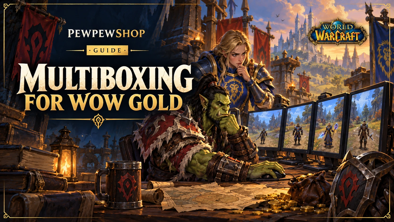 Multiboxing for WoW Gold: Is a Second Account Actually Worth It for Farming? — PEWPEWSHOP boosting guide