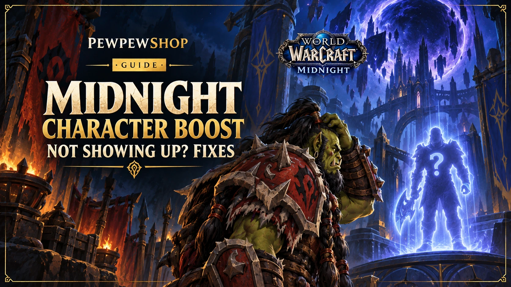 WoW Midnight Character Boost Not Showing Up? Fixes — PEWPEWSHOP boosting guide