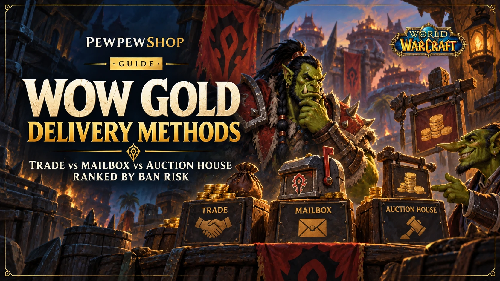 Safest Way to Buy WoW Gold: Trade vs Mailbox vs Auction House Delivery, Ranked by Ban Risk — PEWPEWSHOP boosting guide