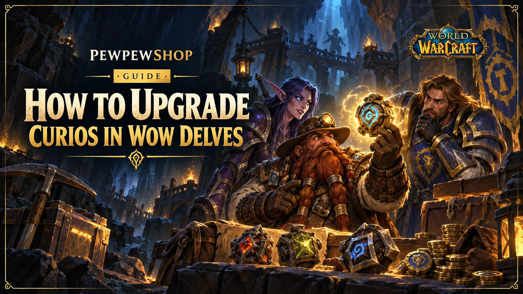 How to Upgrade Curios in WoW Delves (Brann Rank 1–4) — PEWPEWSHOP boosting guide