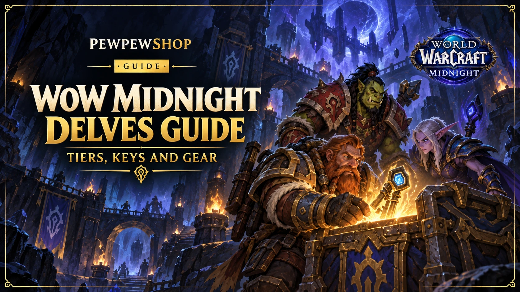 WoW Midnight Delves Guide: Tiers, Keys and Gear — PEWPEWSHOP boosting guide