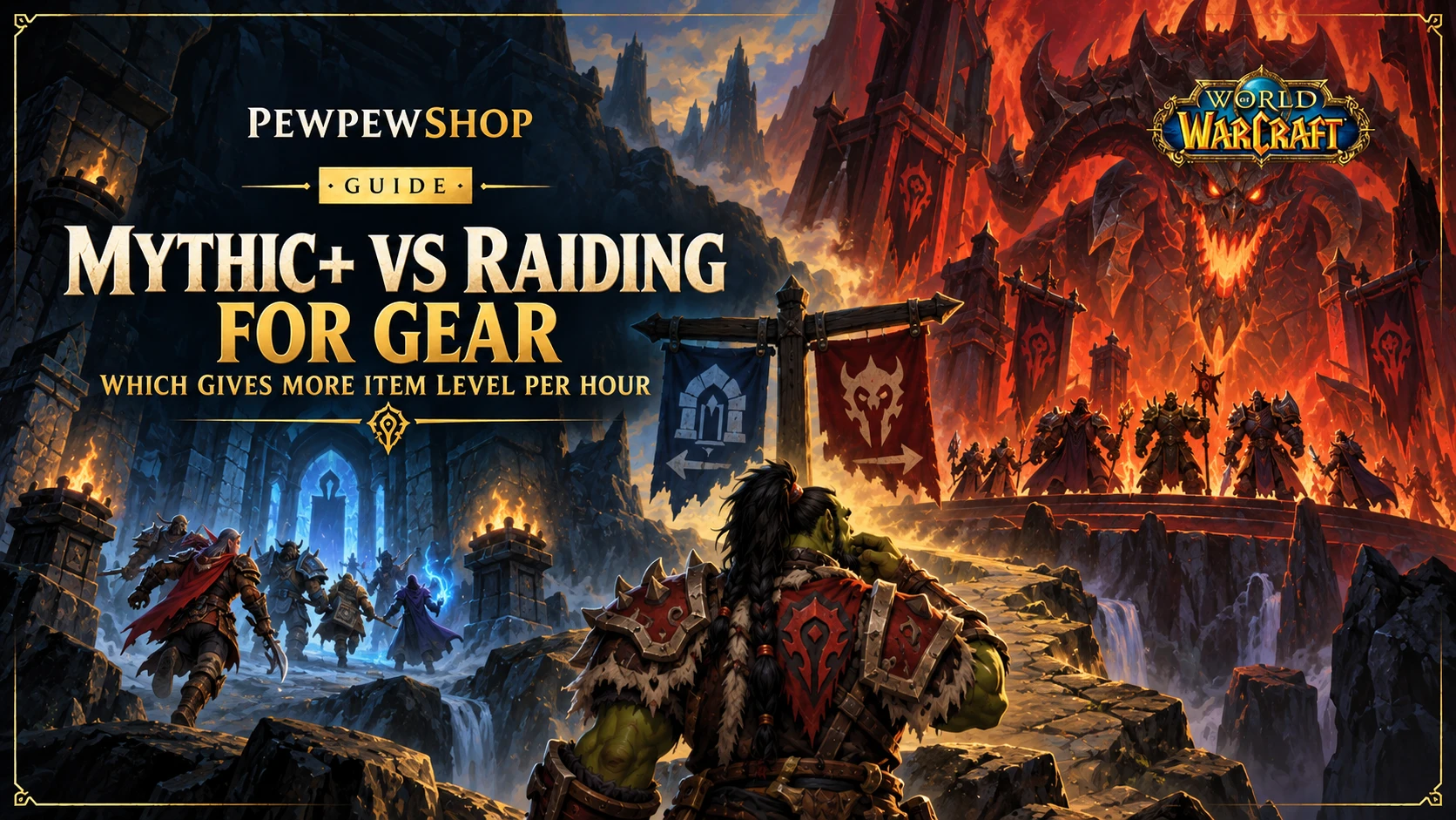 Mythic+ vs Raiding for Gear: Which Gives More Item Level Per Hour — PEWPEWSHOP boosting guide
