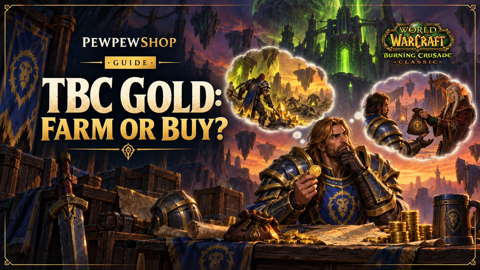 TBC Gold: Selbst farmen oder kaufen? Der ehrliche Preisvergleich 2026 — PEWPEWSHOP boosting guide