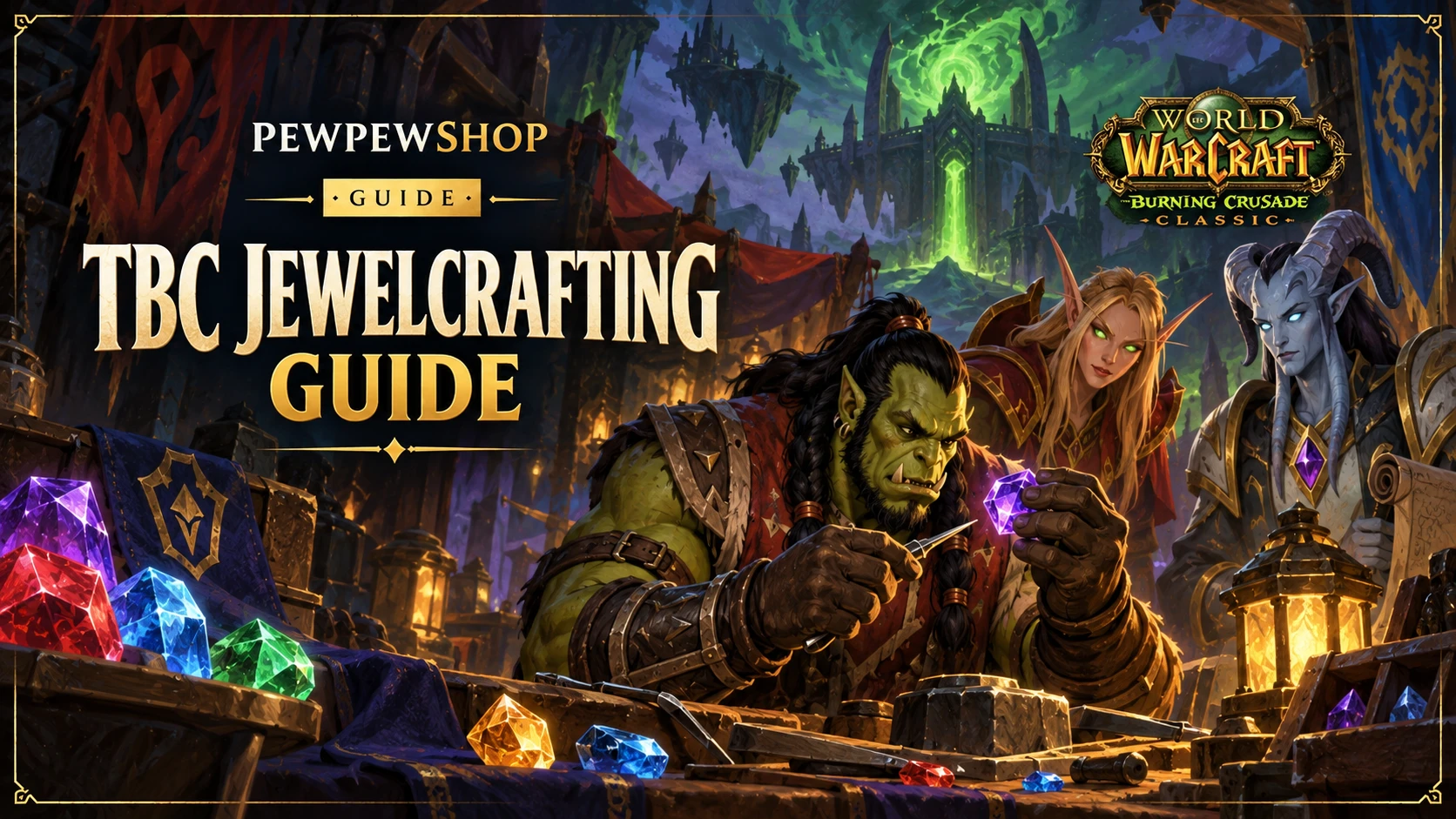 TBC Classic Jewelcrafting leveling guide 1-375 with trainer locations and prospecting strategies