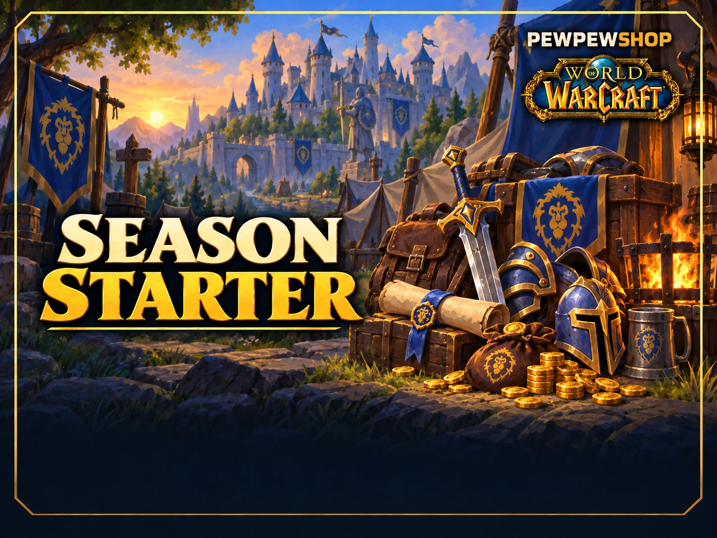 Season Starter Pack (Leveling + Gearing + Gold) — boost