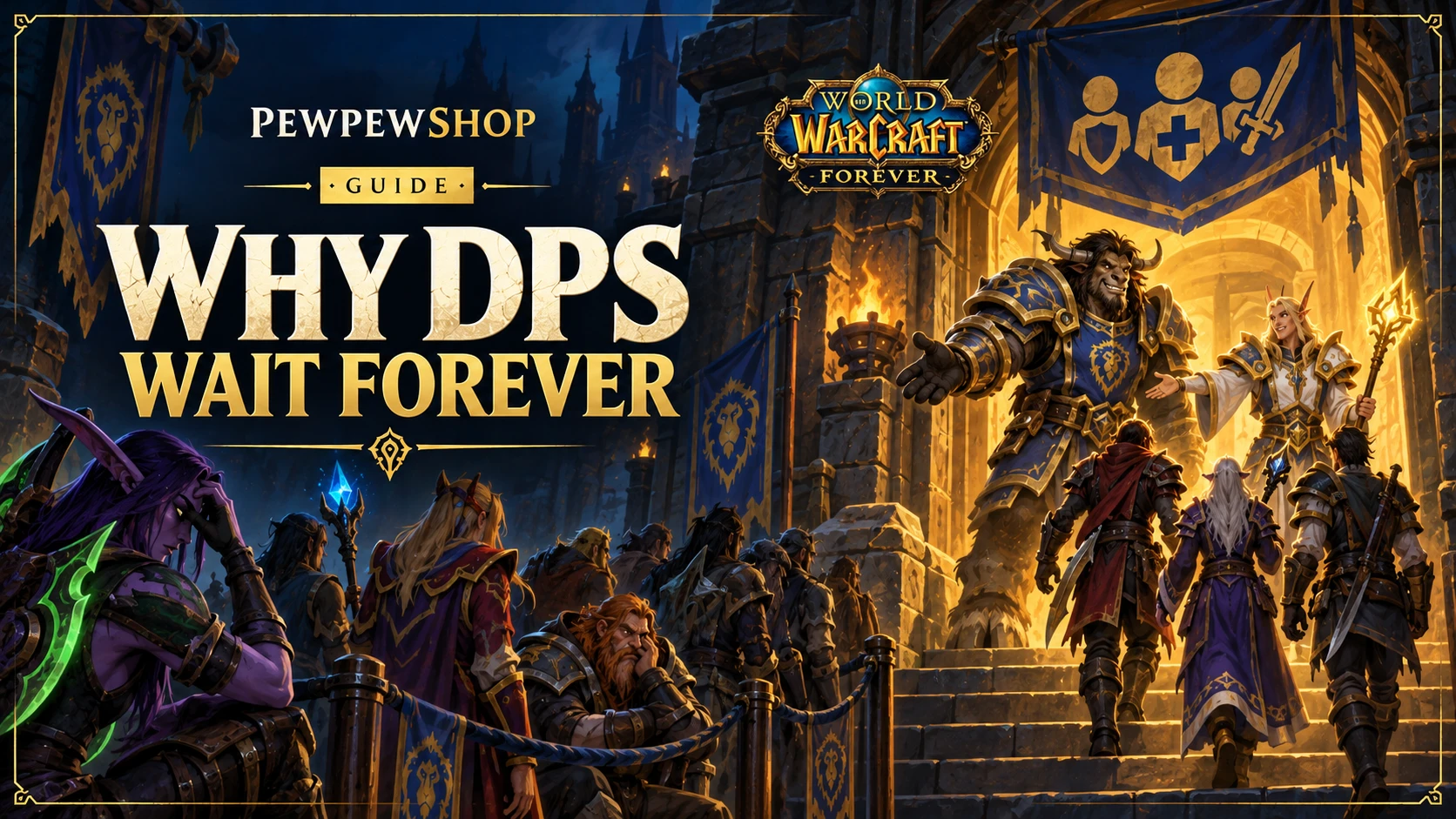 Why DPS Wait Forever in Mythic+: The Tank and Healer Shortage Explained — PEWPEWSHOP boosting guide