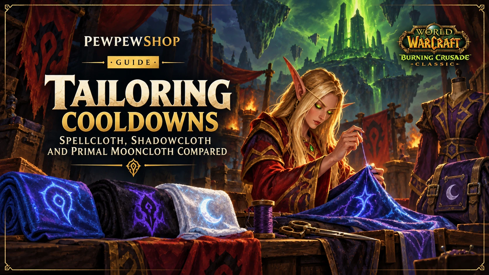 TBC Tailoring Cooldowns: Spellcloth, Shadowcloth and Primal Mooncloth Compared — PEWPEWSHOP boosting guide