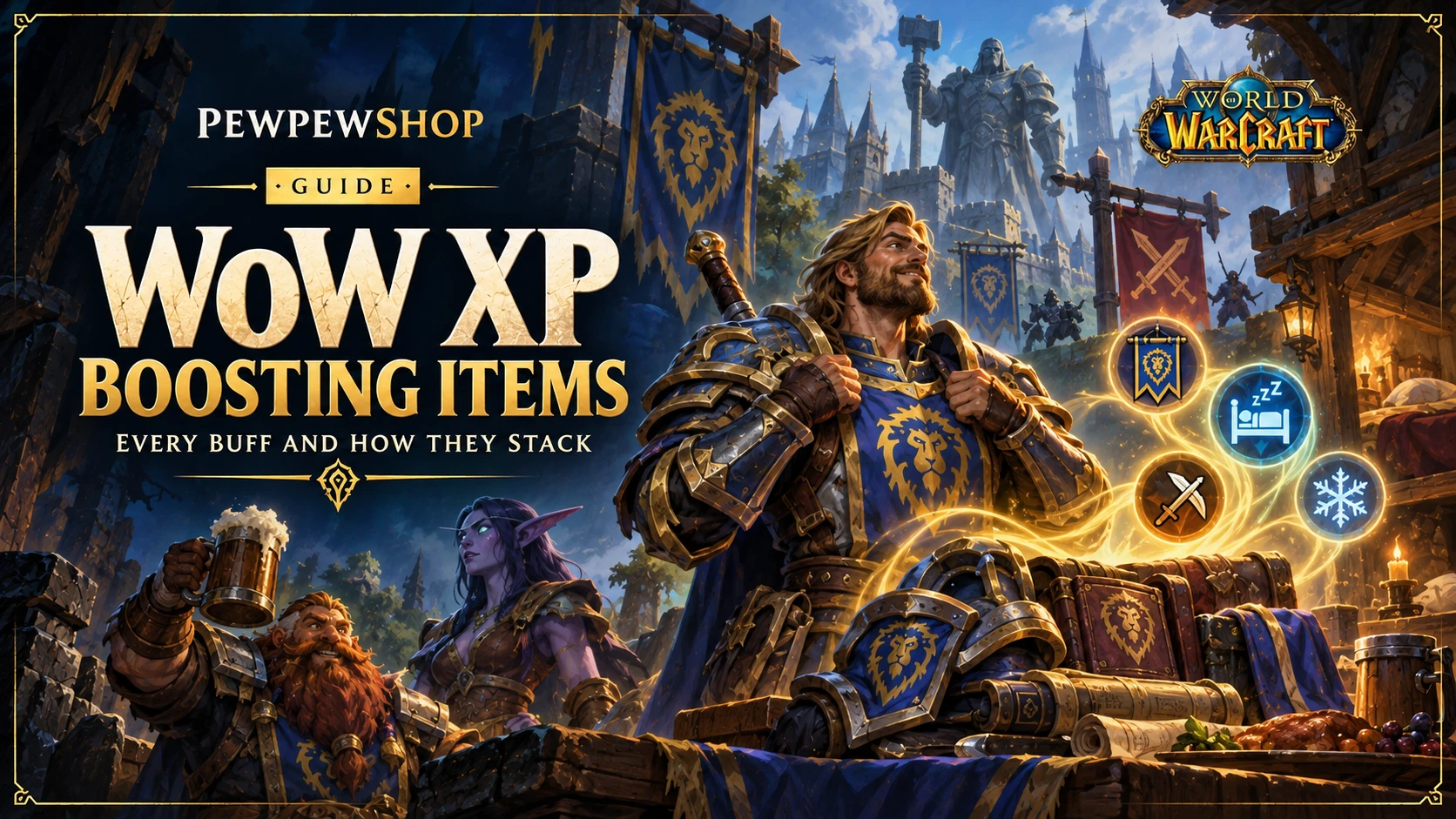 WoW XP Boosting Items: Every Buff and How They Stack — PEWPEWSHOP boosting guide