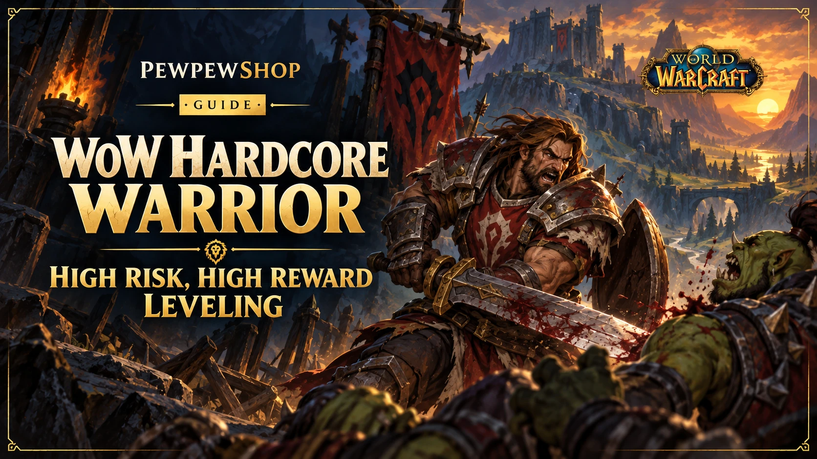 WoW Hardcore Warrior: High Risk, High Reward Leveling — PEWPEWSHOP boosting guide