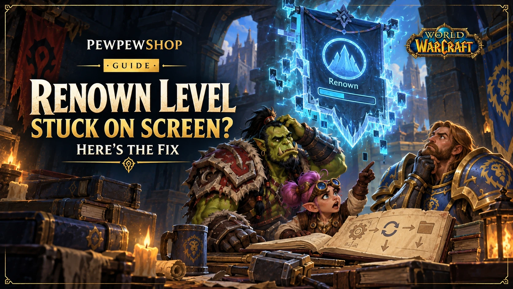 Renown Level Stuck on Screen in WoW? Here's the Fix — PEWPEWSHOP boosting guide