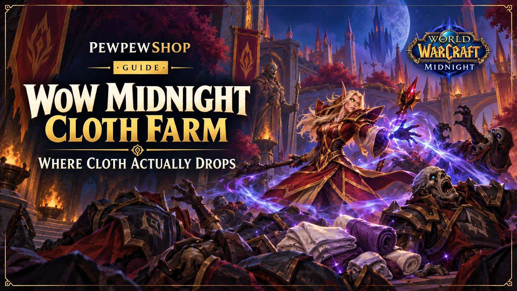 WoW Midnight Cloth Farm: Where Cloth Actually Drops — PEWPEWSHOP boosting guide