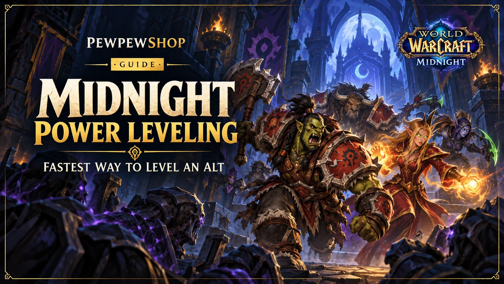 WoW Midnight Power Leveling: Fastest Way to Level an Alt — PEWPEWSHOP boosting guide