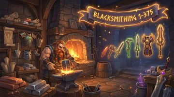 TBC Classic Blacksmithing leveling guide 1-375 with trainer locations and specialization guide